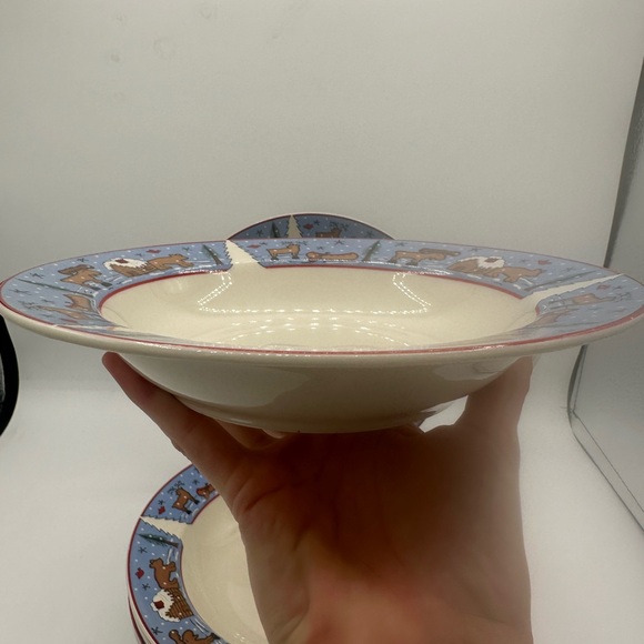 Pine Lodge Soup Cereal Bowls Bear Moose Cabin Woods Meiwa Art  Set Of 6 - Picture 2 of 5